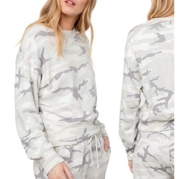 Rails Taupe Ivory Tan Camouflage Long Sleeve Soft Cozy Sweatshirt S - Picture 1 of 10